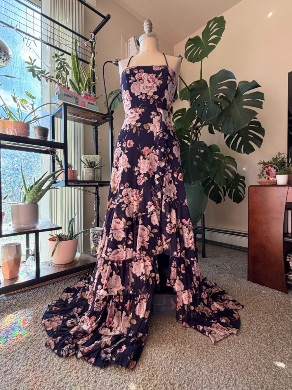 Windsor Brooke Floral A-Line Lace-Up Formal Dress in Women's XS